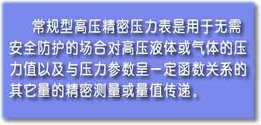 高壓精密壓力表